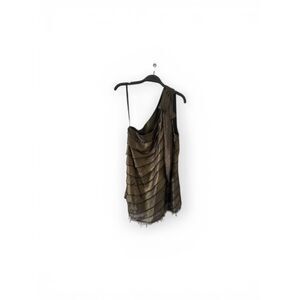 Walter Bronze Metallic One Shoulder Draped Top Size 4 Evening Party Blouse